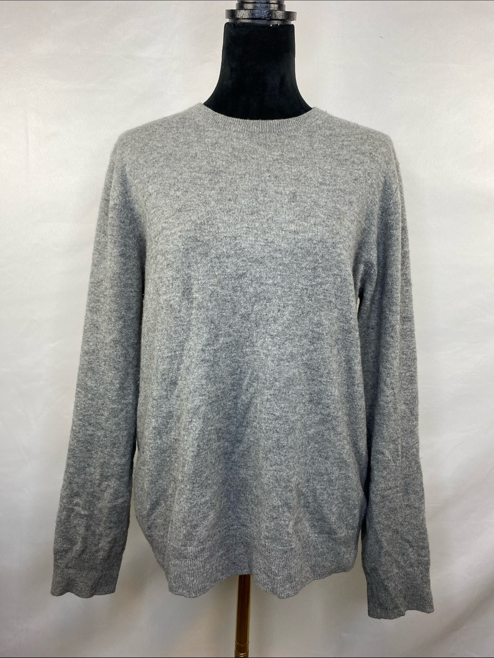 Quince 100% Mongolian Cashmere Gray Oversized Crewneck Sweater Size Medium